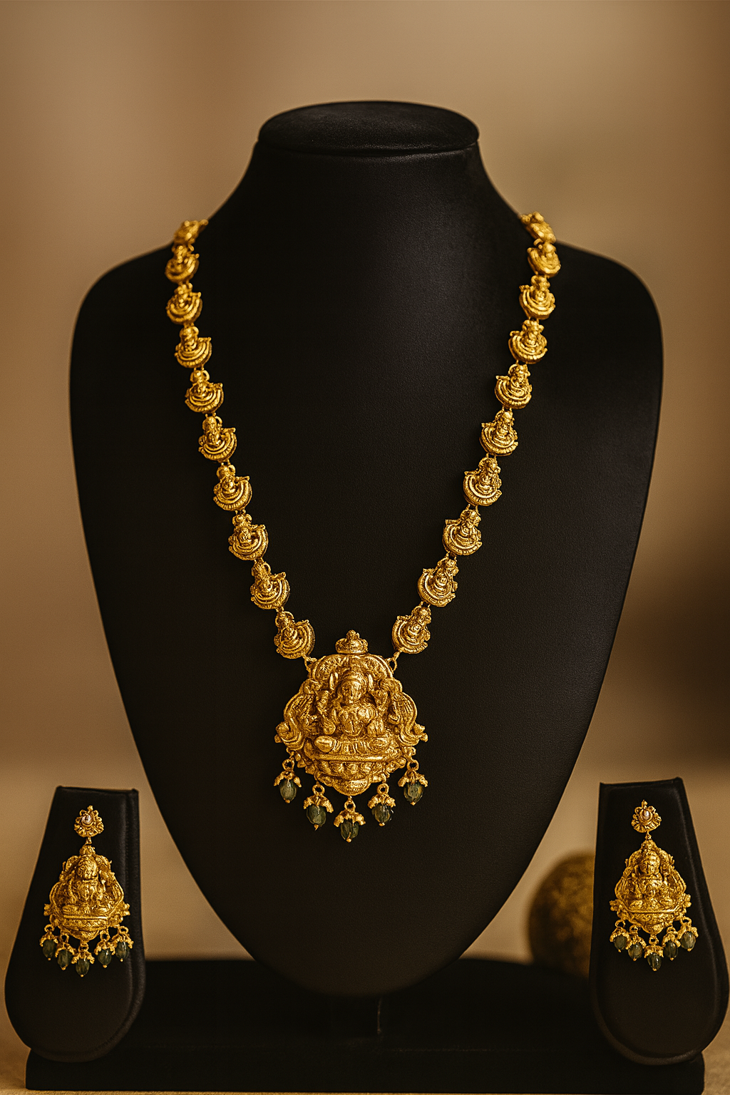Temple Lakshmi Antique Necklace Set